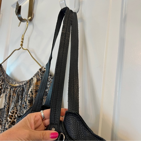 Happy & Free Black Genuine Leather Shoulder/Tote Bag + Medium Boho Dress - Picture 15 of 16